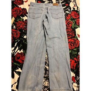 Levis 550 Relaxed Fit Tapered Leg Light Wash Denim Jeans Mens 38x32 Vintage